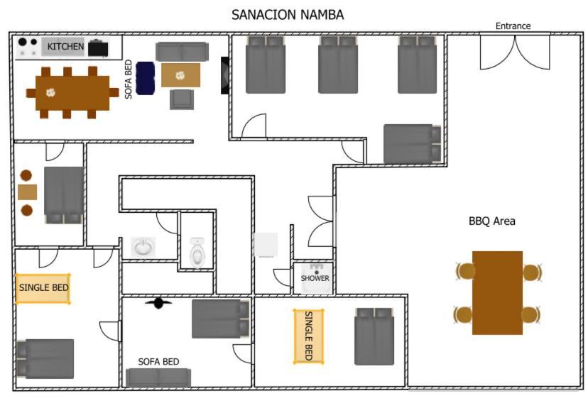 Sanacion Namba 難波千日前の5Ldk120平米 駅徒歩2分 広々バルコニーでバーベキューも可能 Apartment Osaka Ngoại thất bức ảnh